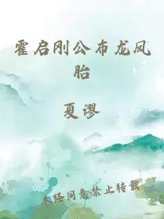 霍启刚公布龙凤胎