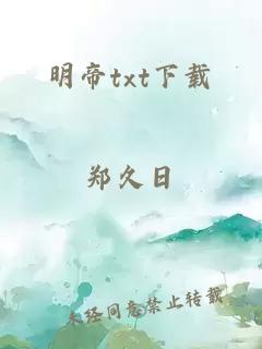 明帝txt下载