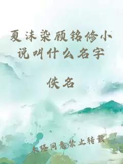 夏沫染顾铭修小说叫什么名字